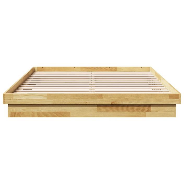 Cadre de lit sans matelas 135x190 cm bois massif de chêne - Photo n°6