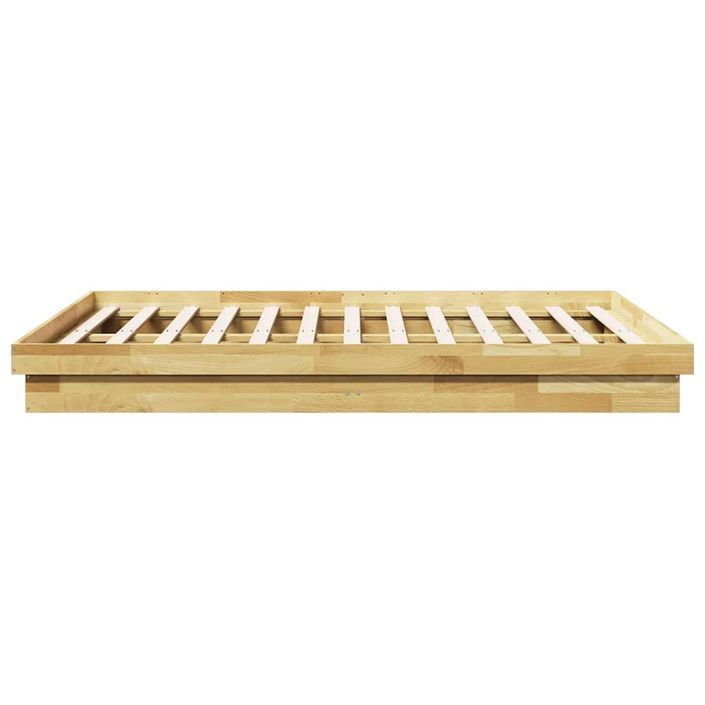 Cadre de lit sans matelas 135x190 cm bois massif de chêne - Photo n°7