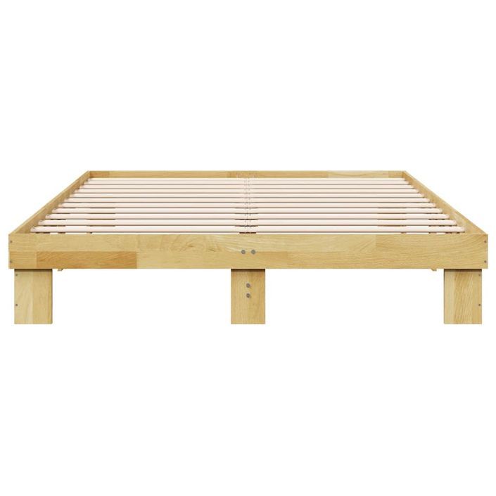 Cadre de lit sans matelas 135x190 cm bois massif de chêne - Photo n°6