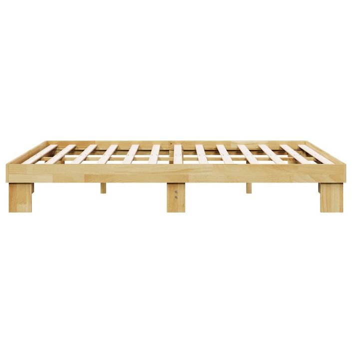 Cadre de lit sans matelas 135x190 cm bois massif de chêne - Photo n°7