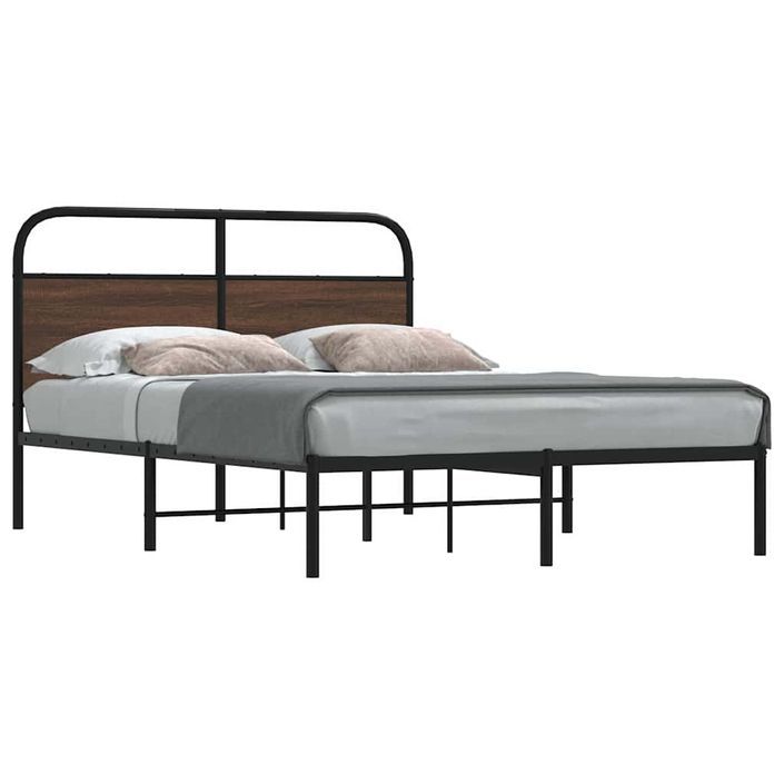 Cadre de lit sans matelas 135x190 cm chêne marron - Photo n°1