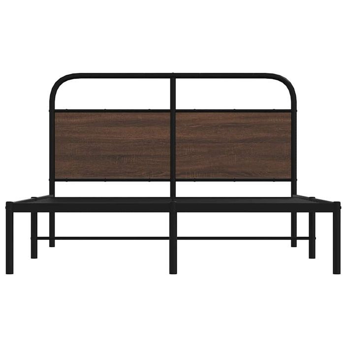 Cadre de lit sans matelas 135x190 cm chêne marron - Photo n°5