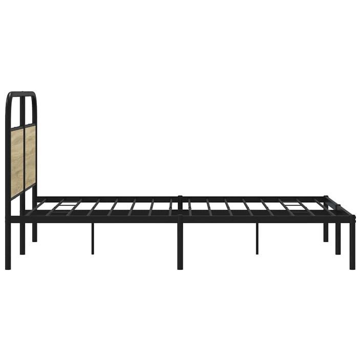 Cadre de lit sans matelas 135x190 cm chêne sonoma - Photo n°6