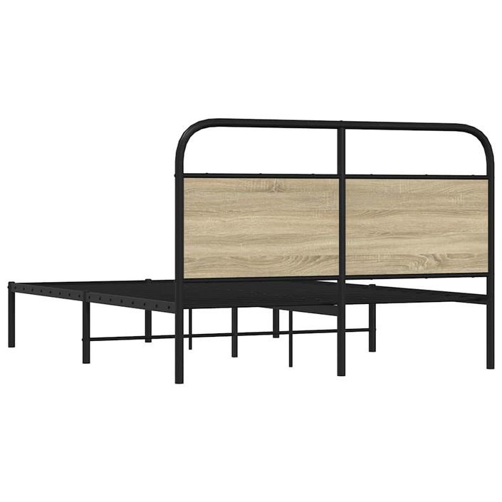 Cadre de lit sans matelas 135x190 cm chêne sonoma - Photo n°7