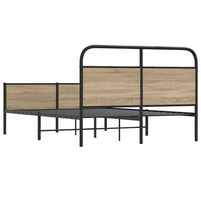 Cadre de lit sans matelas 135x190 cm chêne sonoma - Photo n°7