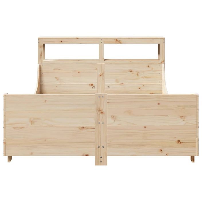 Cadre de lit sans matelas 140x190 cm bois de pin massif - Photo n°4