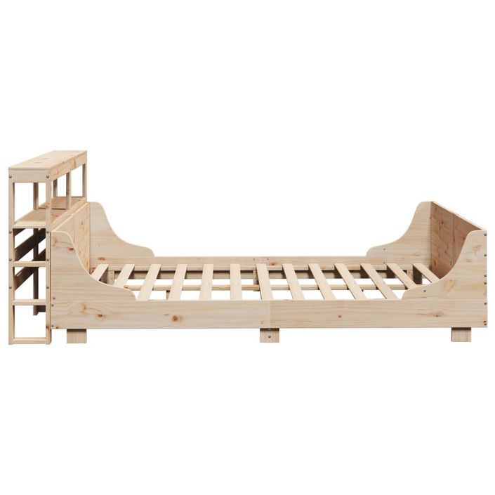 Cadre de lit sans matelas 140x190 cm bois de pin massif - Photo n°7