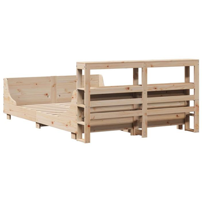 Cadre de lit sans matelas 140x190 cm bois de pin massif - Photo n°8