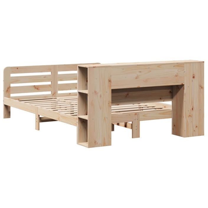 Cadre de lit sans matelas 140x190 cm bois de pin massif - Photo n°8