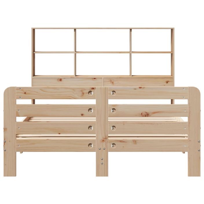 Cadre de lit sans matelas 140x190 cm bois de pin massif - Photo n°4