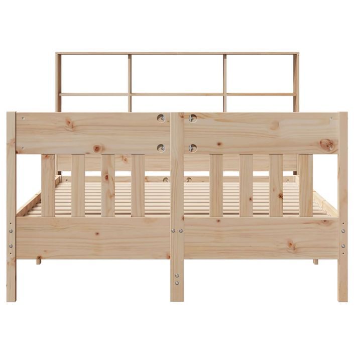 Cadre de lit sans matelas 140x190 cm bois de pin massif - Photo n°4