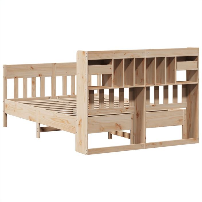 Cadre de lit sans matelas 140x190 cm bois de pin massif - Photo n°8