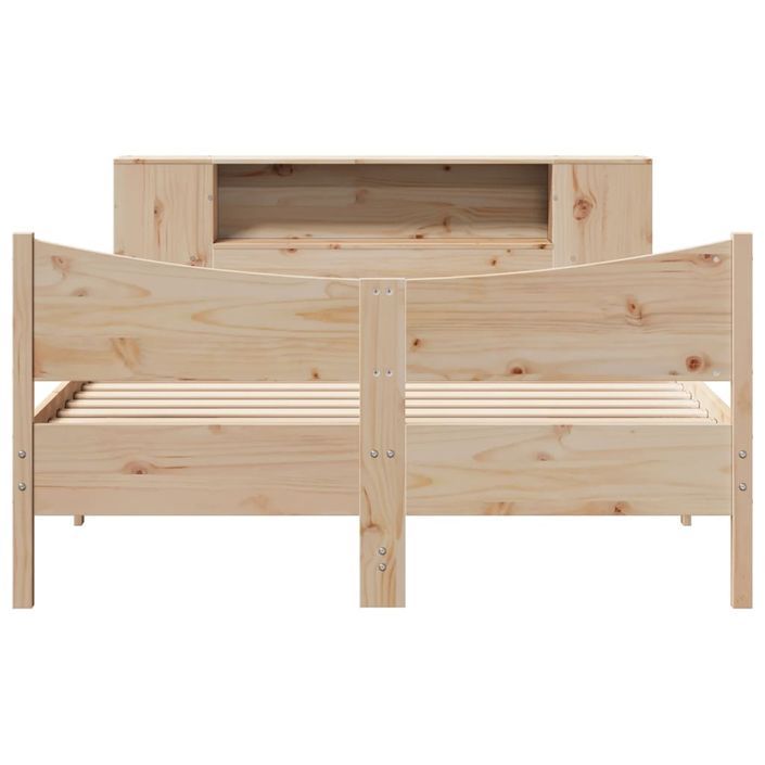 Cadre de lit sans matelas 140x190 cm bois de pin massif - Photo n°4