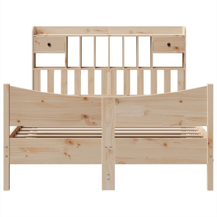 Cadre de lit sans matelas 140x190 cm bois de pin massif - Photo n°4