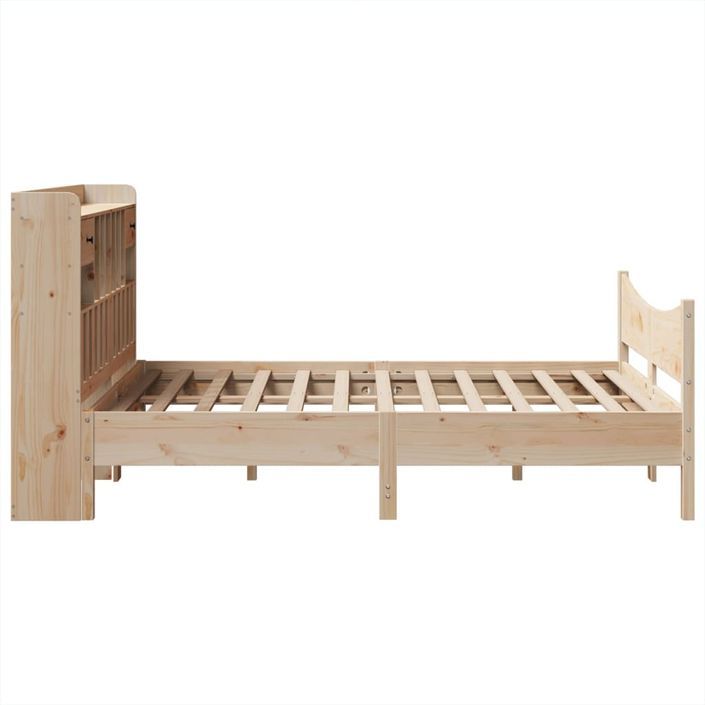 Cadre de lit sans matelas 140x190 cm bois de pin massif - Photo n°7