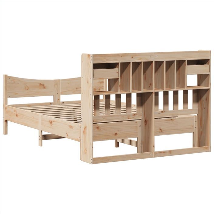 Cadre de lit sans matelas 140x190 cm bois de pin massif - Photo n°8