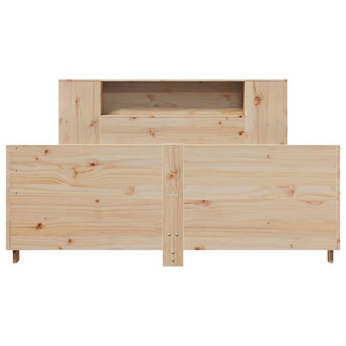 Cadre de lit sans matelas 140x190 cm bois de pin massif - Photo n°4