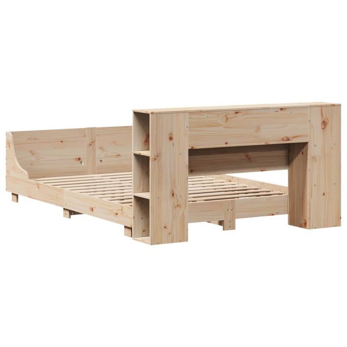 Cadre de lit sans matelas 140x190 cm bois de pin massif - Photo n°8