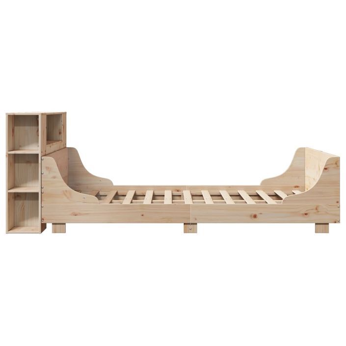 Cadre de lit sans matelas 140x190 cm bois de pin massif - Photo n°7