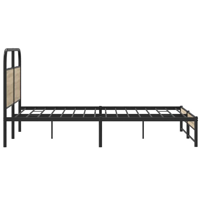 Cadre de lit sans matelas 140x190 cm chêne fumé bois ingénierie - Photo n°6