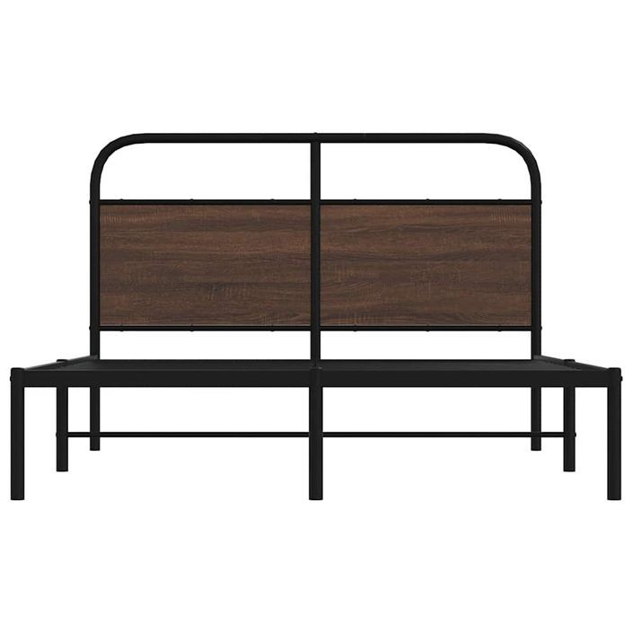 Cadre de lit sans matelas 140x190 cm chêne marron - Photo n°5