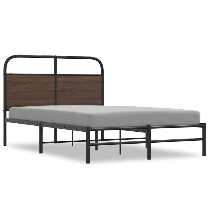 Cadre de lit sans matelas 140x190 cm chêne marron - Photo n°2