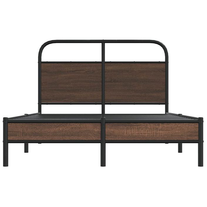 Cadre de lit sans matelas 140x190 cm chêne marron - Photo n°5