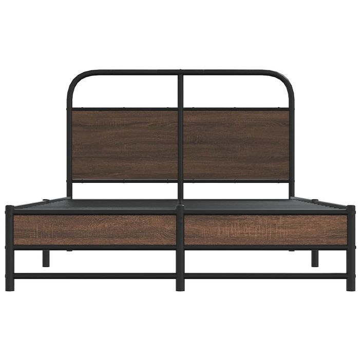 Cadre de lit sans matelas 140x190 cm chêne marron - Photo n°5