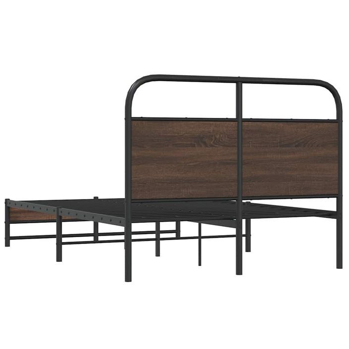 Cadre de lit sans matelas 140x190 cm chêne marron - Photo n°7