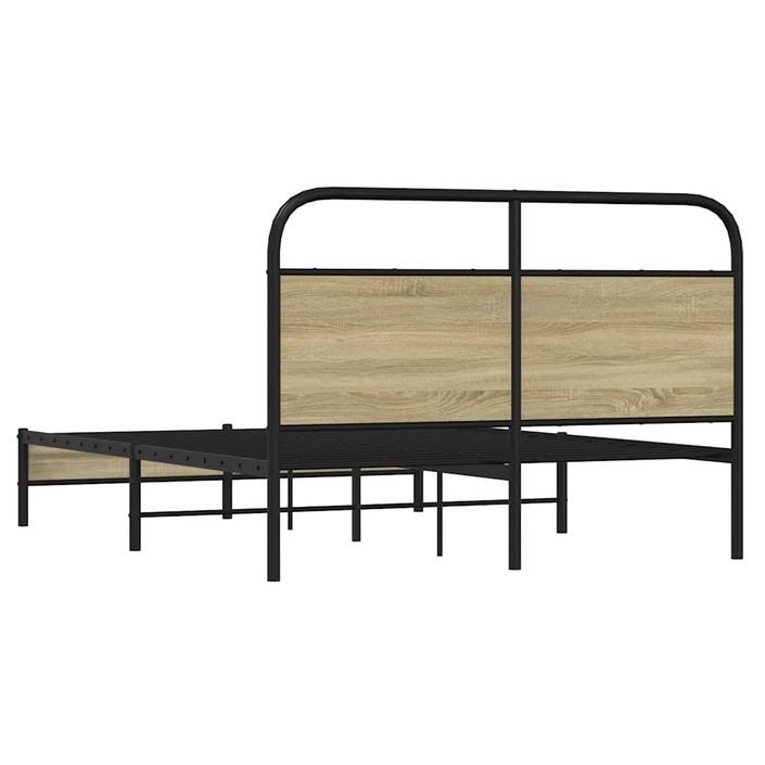 Cadre de lit sans matelas 140x190 cm chêne sonoma - Photo n°7