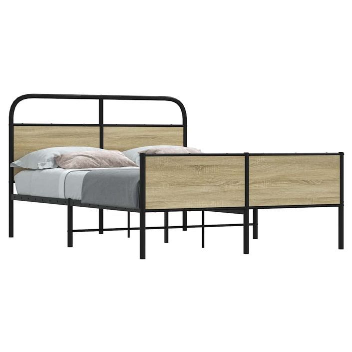 Cadre de lit sans matelas 140x190 cm chêne sonoma - Photo n°1