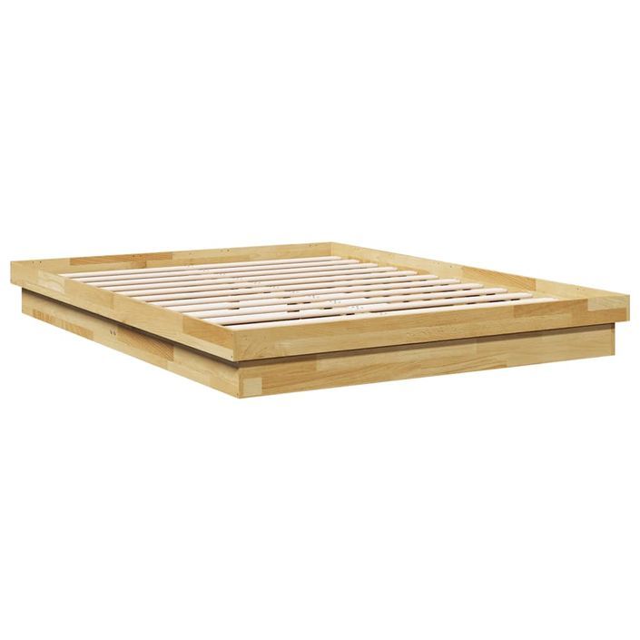 Cadre de lit sans matelas 140x200 cm bois massif de chêne - Photo n°8