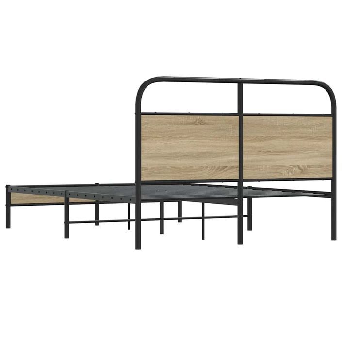 Cadre de lit sans matelas 140x200 cm chêne fumé bois ingénierie - Photo n°7