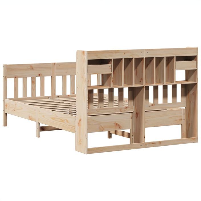 Cadre de lit sans matelas 150x200 cm bois de pin massif - Photo n°8