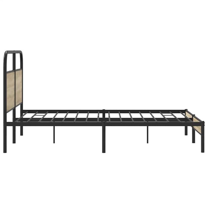 Cadre de lit sans matelas 150x200 cm chêne fumé bois ingénierie - Photo n°6