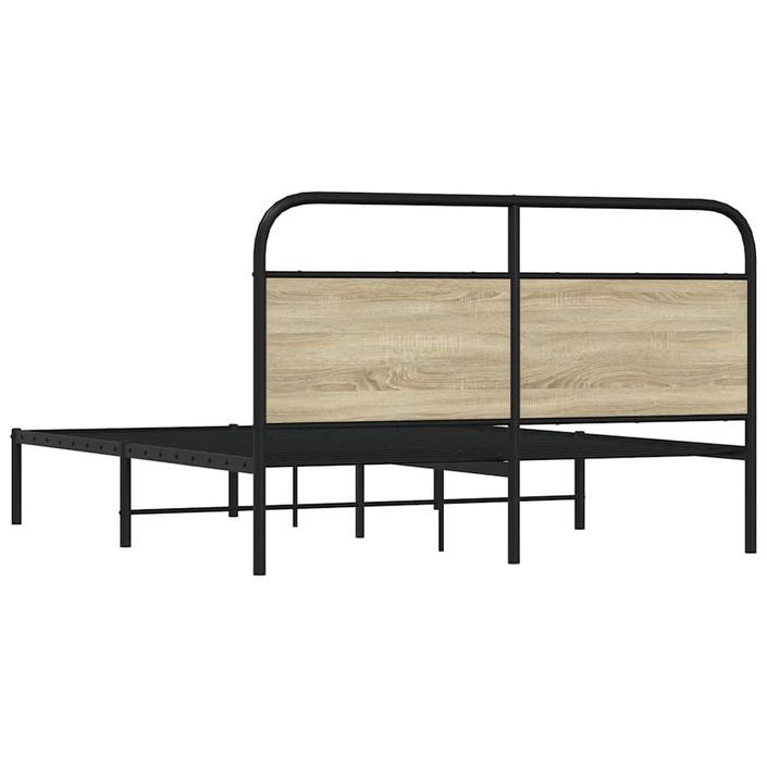 Cadre de lit sans matelas 150x200 cm chêne sonoma - Photo n°7