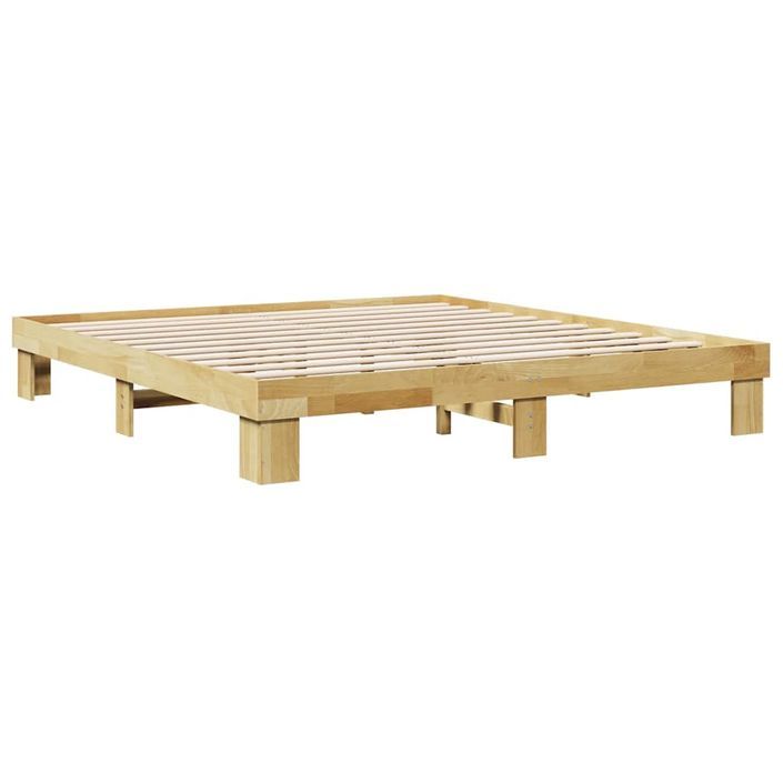 Cadre de lit sans matelas 180x200 cm bois massif de chêne - Photo n°3