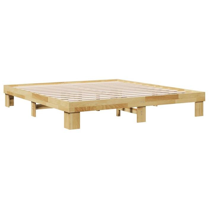 Cadre de lit sans matelas 180x200 cm bois massif de chêne - Photo n°8