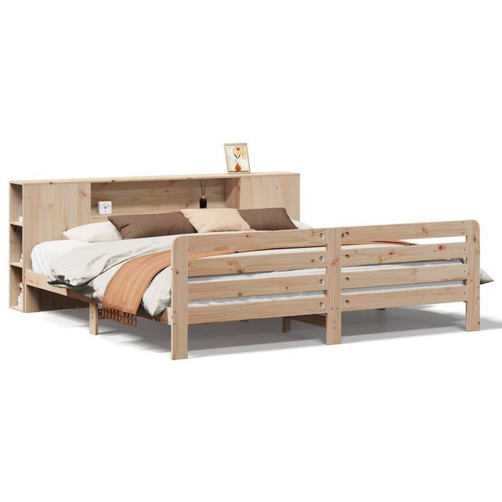 Cadre de lit sans matelas 180x200 cm bois massif de pin - Photo n°2