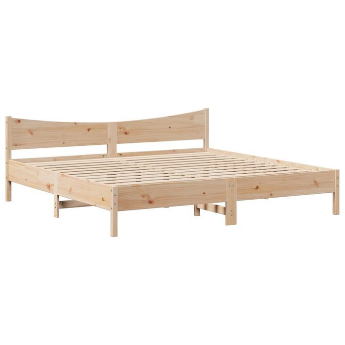 Cadre de lit sans matelas 180x200 cm bois massif de pin - Photo n°5