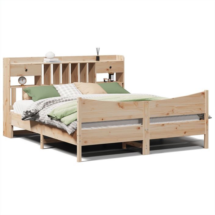 Cadre de lit sans matelas 180x200 cm bois massif de pin - Photo n°2