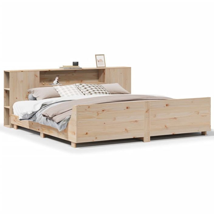 Cadre de lit sans matelas 180x200 cm bois massif de pin - Photo n°2