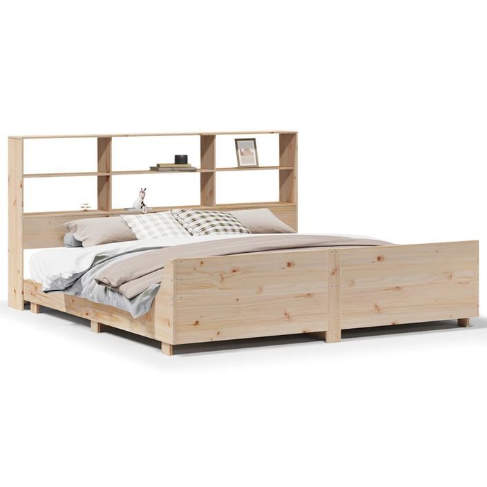 Cadre de lit sans matelas 180x200 cm bois massif de pin - Photo n°2