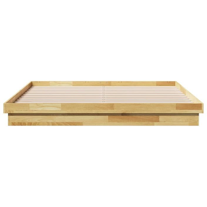 Cadre de lit sans matelas 200 x 200 cm en bois massif de chêne - Photo n°6