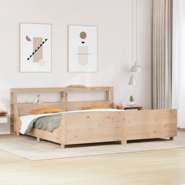 Cadre de lit sans matelas 200x200 cm bois massif de pin - Photo n°1