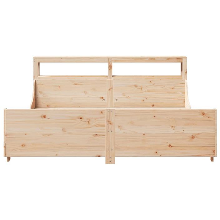 Cadre de lit sans matelas 200x200 cm bois massif de pin - Photo n°4