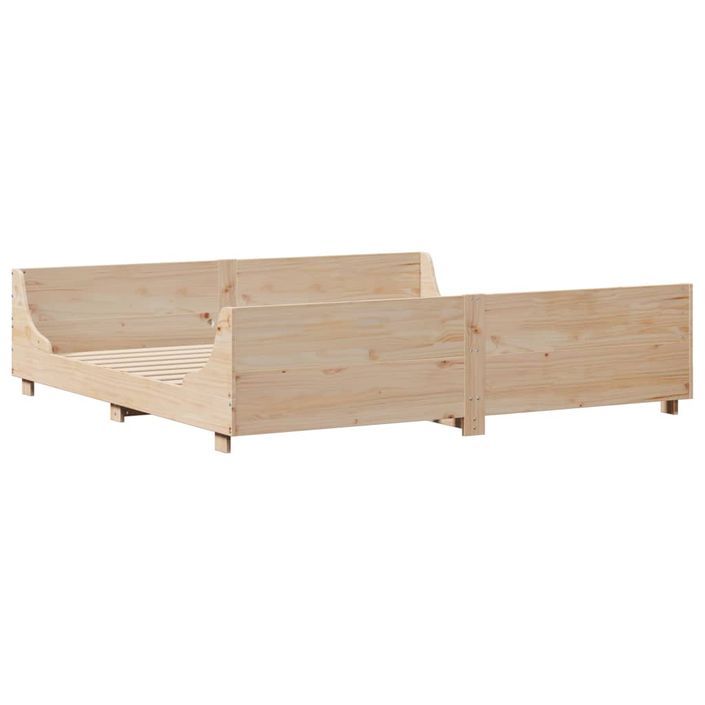 Cadre de lit sans matelas 200x200 cm bois massif de pin - Photo n°5