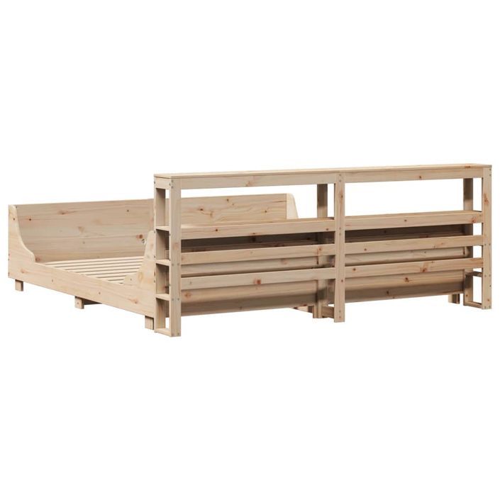 Cadre de lit sans matelas 200x200 cm bois massif de pin - Photo n°8