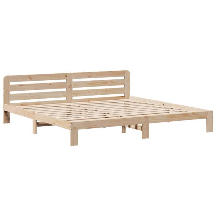 Cadre de lit sans matelas 200x200 cm bois massif de pin - Photo n°5