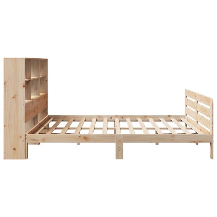 Cadre de lit sans matelas 200x200 cm bois massif de pin - Photo n°5